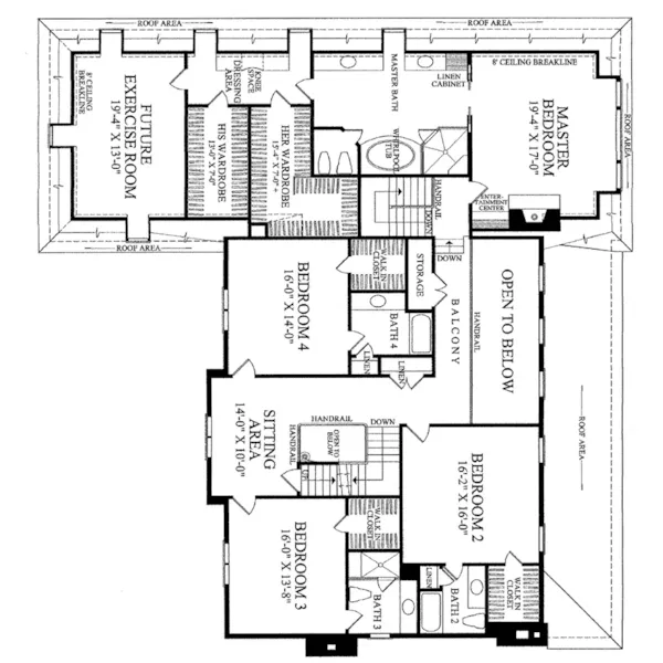 European House Plan Second Floor - Chateau Bachen Georgian Home 128D-0050 - Search House Plans and More