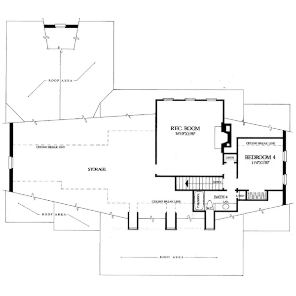 Country House Plan Second Floor - Chevy Chase Southern Home 128D-0052 - Search House Plans and More