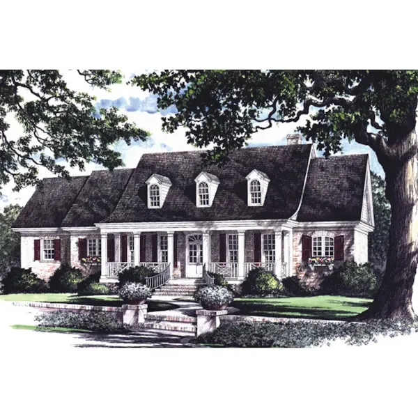 Country House Plan Front Image - Chevy Chase Southern Home 128D-0052 - Search House Plans and More