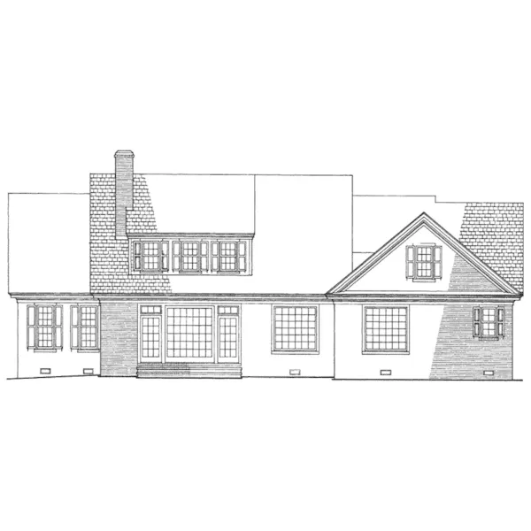 Country House Plan Rear Elevation - Chevy Chase Southern Home 128D-0052 - Search House Plans and More