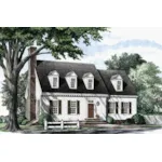 Early American House Plan Front of Home - Colonial Cottage Cape Cod Home 128D-0054 - Search House Plans and More