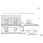 Early American House Plan Rear Elevation - Colonial Cottage Cape Cod Home 128D-0054 - Search House Plans and More