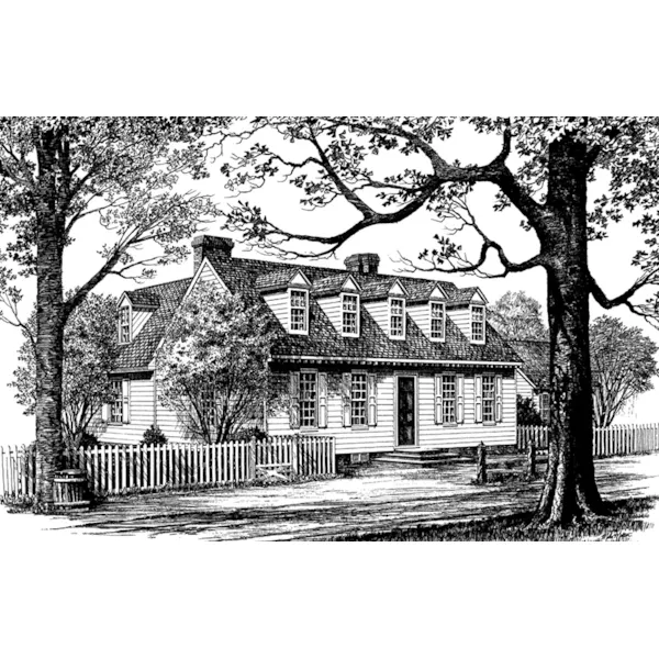 Cape Cod & New England House Plan Front of Home - Colonial Virginia Cottage Home 128D-0055 - Search House Plans and More