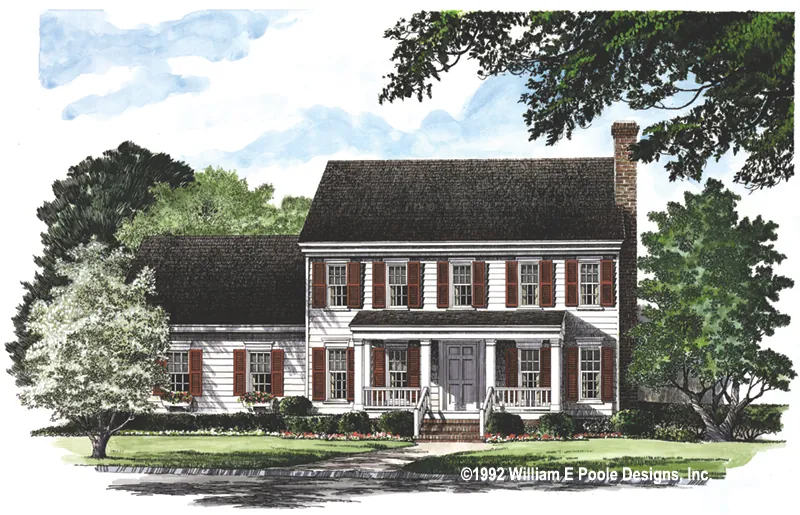 Traditional House Plan Front of Home - Cumberland Hill Georgian Home 128D-0059 - Search House Plans and More