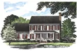 Traditional House Plan Front of Home - Cumberland Hill Georgian Home 128D-0059 - Search House Plans and More