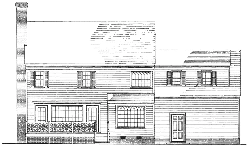 Traditional House Plan Rear Elevation - Cumberland Hill Georgian Home 128D-0059 - Search House Plans and More