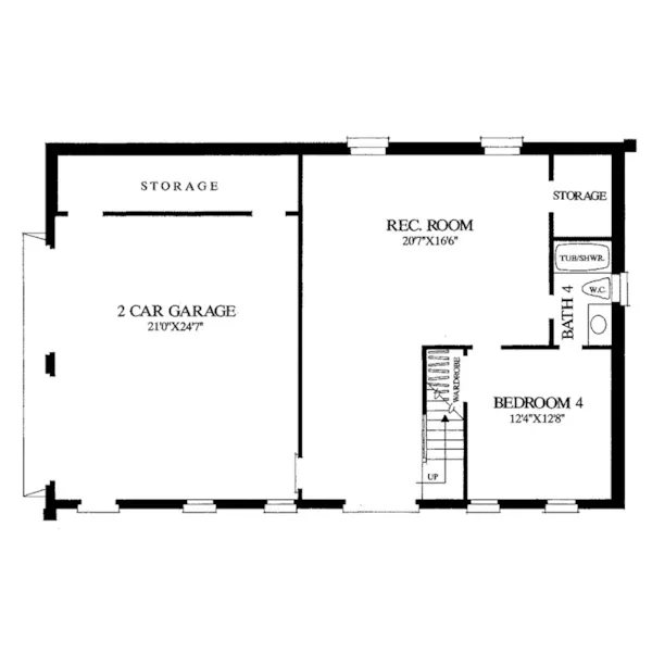 Cape Cod & New England House Plan Lower Level Floor - Currituck Cottage Coastal Home 128D-0060 - Search House Plans and More