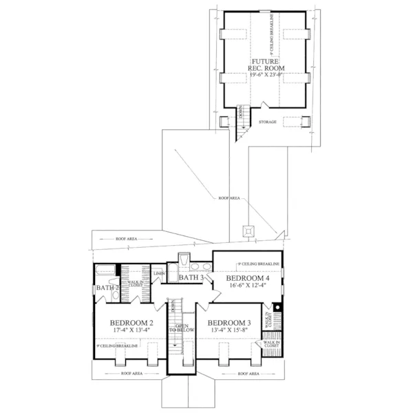 Country House Plan Second Floor - Barraud Colonial Home 128D-0061 - Search House Plans and More