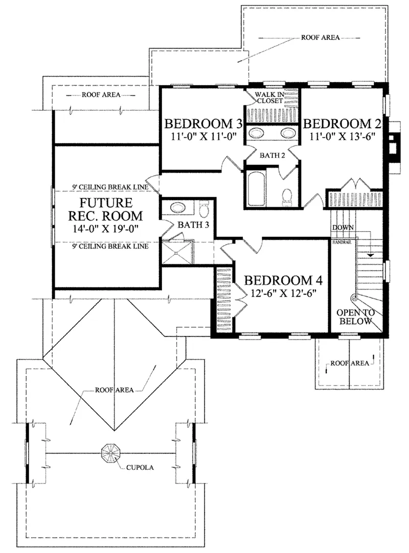 Traditional House Plan Second Floor - Drum Bay Colonial Home 128D-0062 - Search House Plans and More