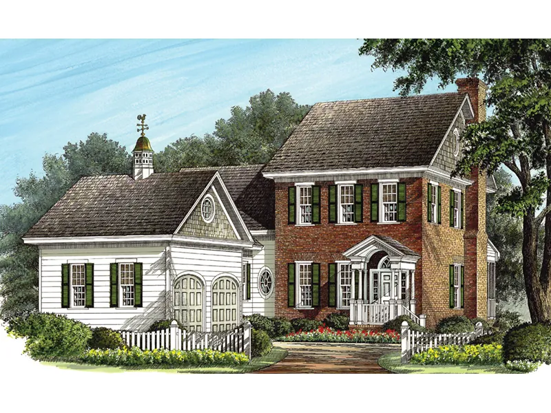 Traditional House Plan Front Image - Drum Bay Colonial Home 128D-0062 - Search House Plans and More