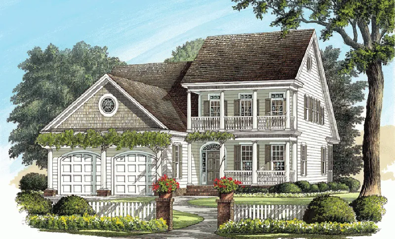 Cape Cod & New England House Plan Front of Home - Easton Lane Colonial Home 128D-0063 - Search House Plans and More