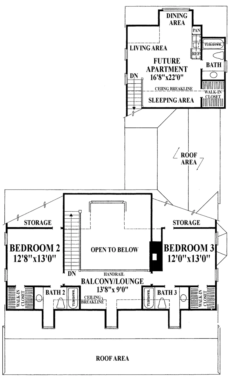 Rustic House Plan Second Floor - Edisto River Cottage Home 128D-0065 - Search House Plans and More