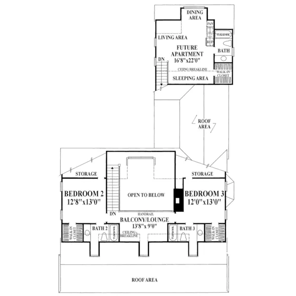 Traditional House Plan Second Floor - Edisto River Cottage Home 128D-0065 - Search House Plans and More