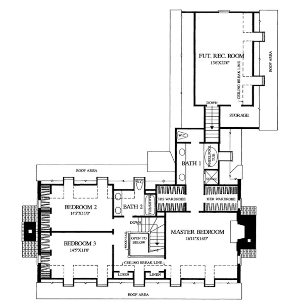 Cape Cod & New England House Plan Second Floor - Century House Colonial Cottage 128D-0066 - Search House Plans and More