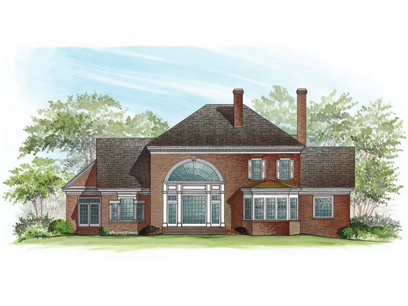 Luxury House Plan Rear Photo 03 - Evergreen Manor Georgian Home 128D-0068 - Search House Plans and More