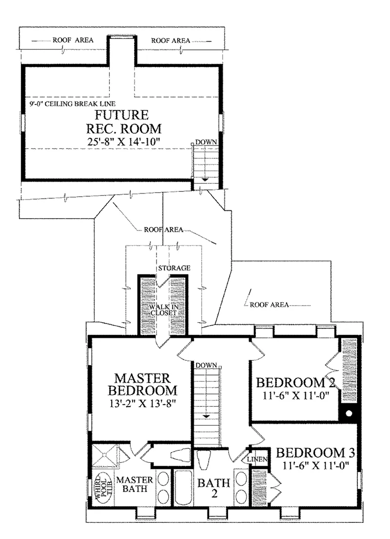 Cabin & Cottage House Plan Second Floor - Ewing House Cape Cod Cottage 128D-0069 - Search House Plans and More