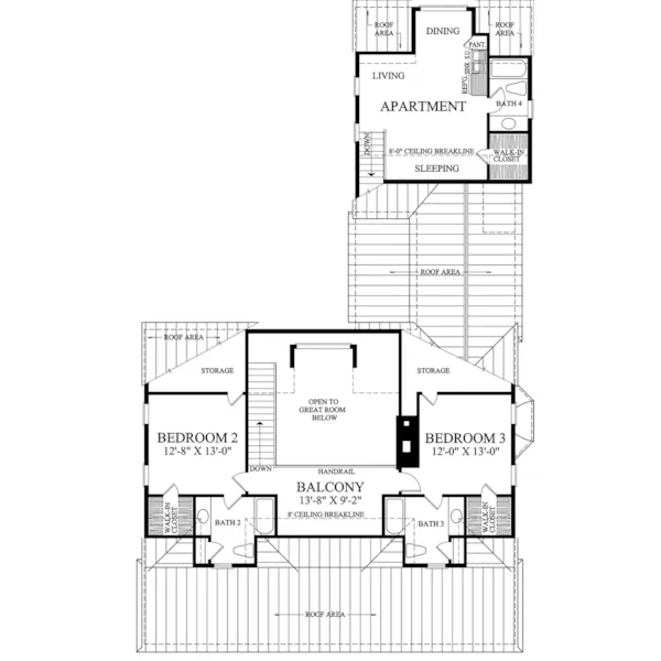 Country House Plan Second Floor - Fairhope Southern Home 128D-0070 - Search House Plans and More