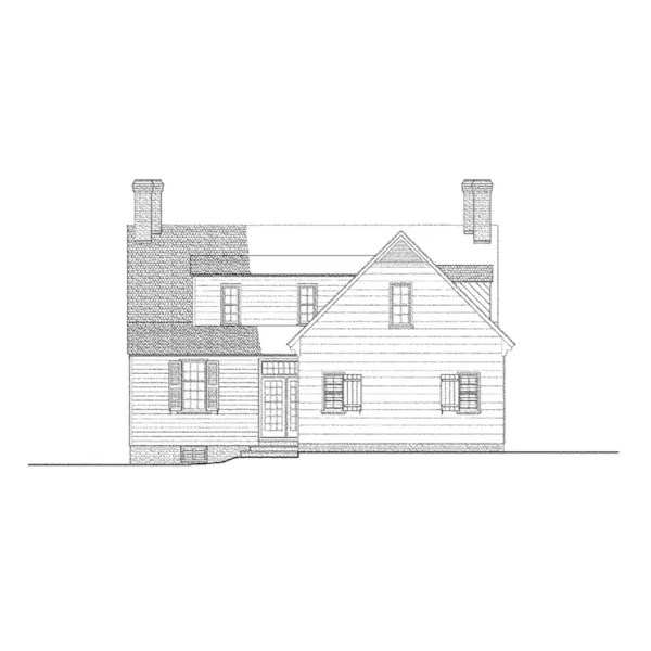 Early American House Plan Rear Elevation - George House Cape Cod Cottage 128D-0071 - Search House Plans and More