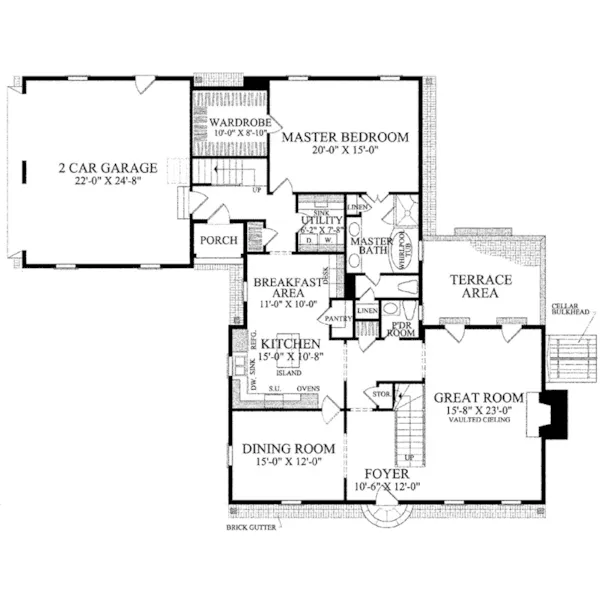 Early American House Plan First Floor - George Reid House Cottage 128D-0072 - Search House Plans and More