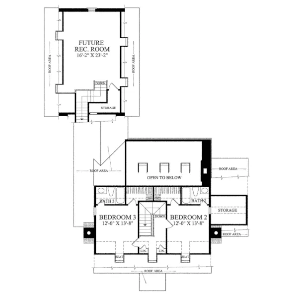 Ranch House Plan Second Floor - Greenhow Cape Cod Style Home 128D-0073 - Search House Plans and More