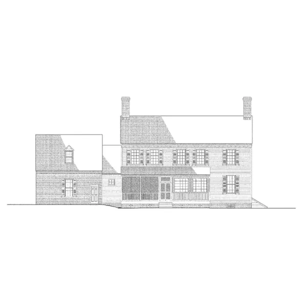 Traditional House Plan Rear Elevation - Grissel Hay Colonial Home 128D-0074 - Search House Plans and More