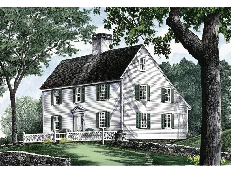 Traditional House Plan Front Image - Guilford Hill Colonial Home 128D-0075 - Search House Plans and More