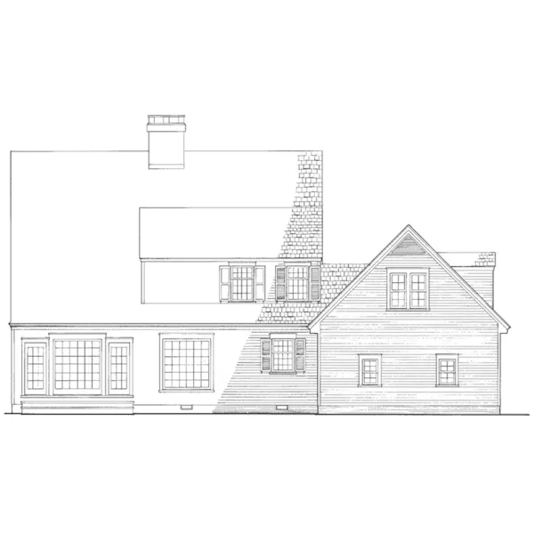 Traditional House Plan Rear Elevation - Guilford Hill Colonial Home 128D-0075 - Search House Plans and More