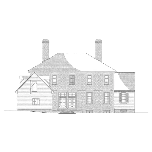 Colonial House Plan Rear Elevation - George Wythe Colonial Home 128D-0076 - Search House Plans and More