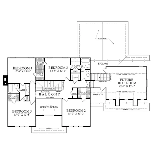 Traditional House Plan Second Floor - Hamptons Shingle Style Home 128D-0078 - Search House Plans and More