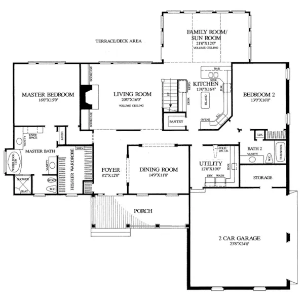 Colonial House Plan First Floor - Hearth Stone Country Home 128D-0080 - Search House Plans and More