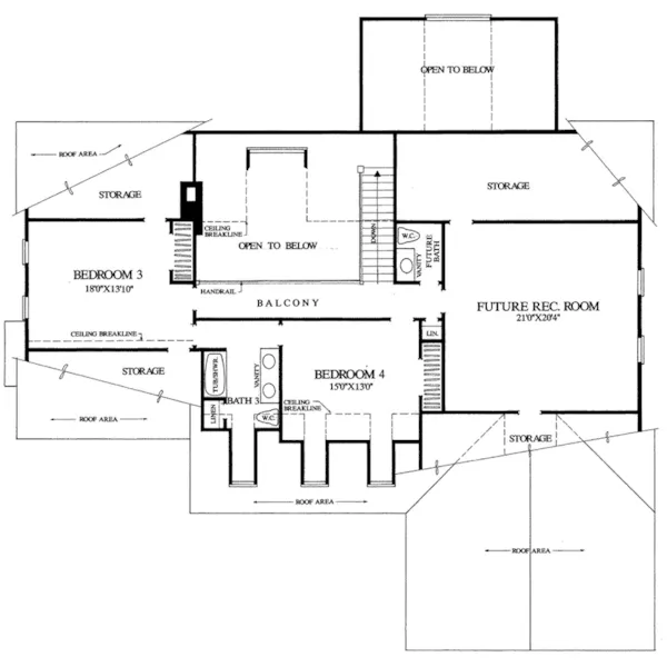 Colonial House Plan Second Floor - Hearth Stone Country Home 128D-0080 - Search House Plans and More