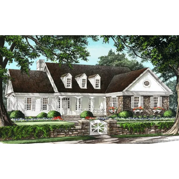 Colonial House Plan Front of Home - Hearth Stone Country Home 128D-0080 - Search House Plans and More