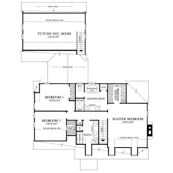 Traditional House Plan Second Floor - Hollyhock Cottage Country Home 128D-0081 - Search House Plans and More