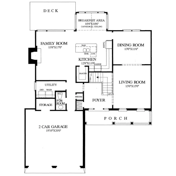 Traditional House Plan First Floor - Holly Ridge Traditional Home 128D-0082 - Search House Plans and More