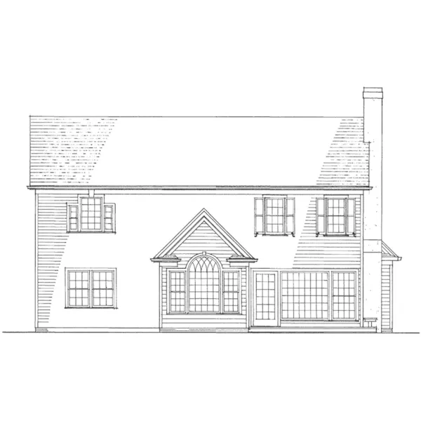 Traditional House Plan Rear Elevation - Holly Ridge Traditional Home 128D-0082 - Search House Plans and More