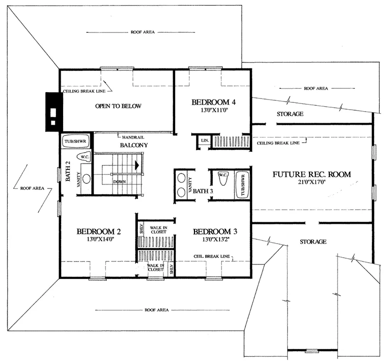 Country House Plan Second Floor - Homestead Farm Southern Home 128D-0083 - Search House Plans and More