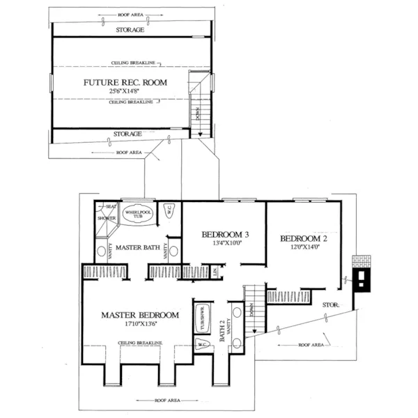 Country House Plan Second Floor - Honeysuckle Rose Southern Home 128D-0084 - Search House Plans and More