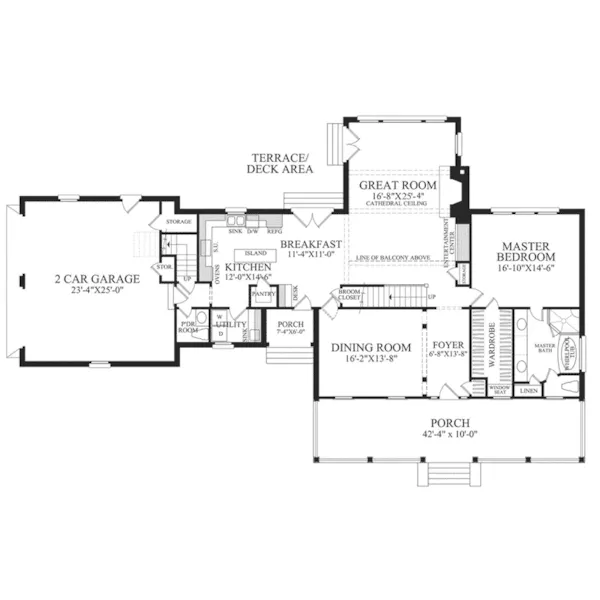 Southern House Plan First Floor - Hudson Valleview Country Home 128D-0085 - Search House Plans and More