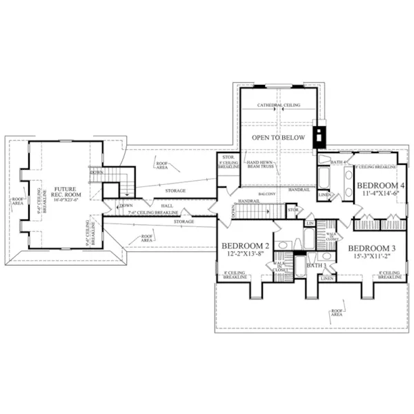 Southern House Plan Second Floor - Hudson Valleview Country Home 128D-0085 - Search House Plans and More