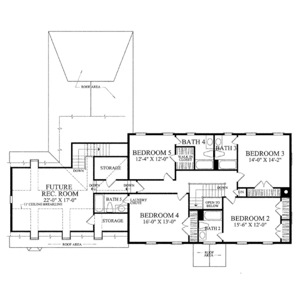 Colonial House Plan Second Floor - James House Colonial Home 128D-0086 - Search House Plans and More