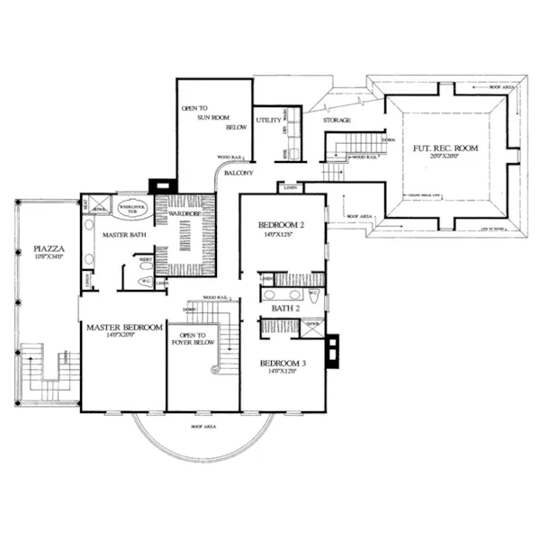 Georgian House Plan Second Floor - Josiah House Colonial Home 128D-0087 - Search House Plans and More