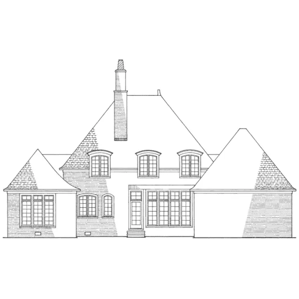 Country French House Plan Rear Elevation - Lafayette Chateau Luxury Home 128D-0089 - Shop House Plans and More