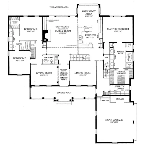 Southern House Plan First Floor - Lexington Row Country Home 128D-0093 - Shop House Plans and More