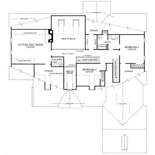 Southern House Plan Second Floor - Lexington Row Country Home 128D-0093 - Shop House Plans and More