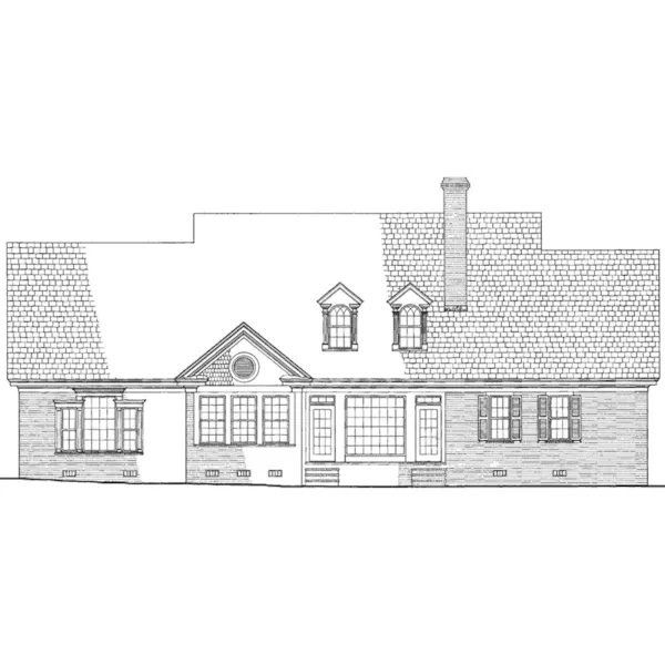 Southern House Plan Rear Elevation - Lexington Row Country Home 128D-0093 - Shop House Plans and More