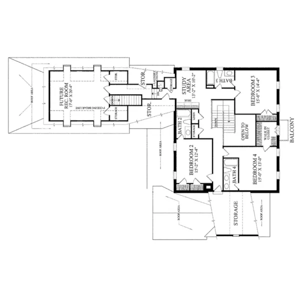 Colonial House Plan Second Floor - Lightfoot House Georgian Home 128D-0094 - Shop House Plans and More