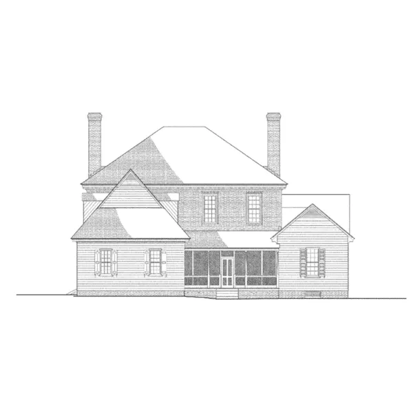 Colonial House Plan Rear Elevation - Lightfoot House Georgian Home 128D-0094 - Shop House Plans and More