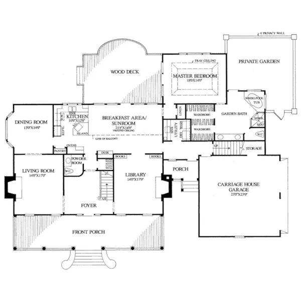 Farmhouse Plan First Floor - La Petite Natchez Country Home 128D-0095 - Shop House Plans and More