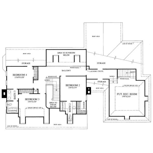 Farmhouse Plan Second Floor - La Petite Natchez Country Home 128D-0095 - Shop House Plans and More