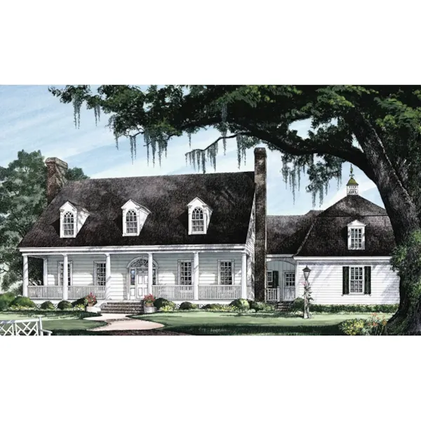 Farmhouse Plan Front Image - La Petite Natchez Country Home 128D-0095 - Shop House Plans and More